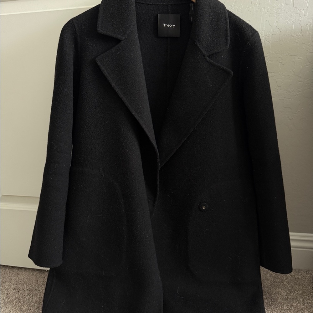 Theory Black Wool-cashmere blend Pea Coat